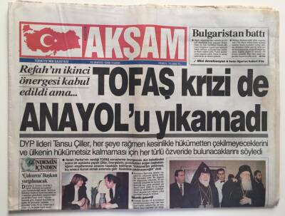Akşam Gazetesi 10 Mayıs 1996 -Tofaş Krizi de Anayaolu Yıkamadı GZ6494 - 2