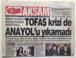 Akşam Gazetesi 10 Mayıs 1996 -Tofaş Krizi de Anayaolu Yıkamadı GZ6494 - 1