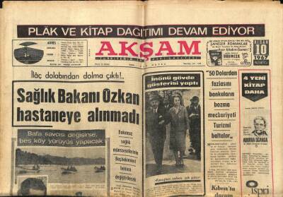 Akşam Gazetesi 10 Nisan 1967 - Sağlık Bakanı Özkan Hastaneye Alınmadı GZ87926 - 1