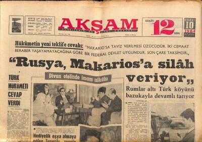 Akşam Gazetesi 10 Şubat 1964 - Prenses Irene Aşk Uğruna Tahtını Bıraktı - Rumlar 6 Türk Köyünü Bazukayla Devamlı Tarıyor GZ92233 - 1
