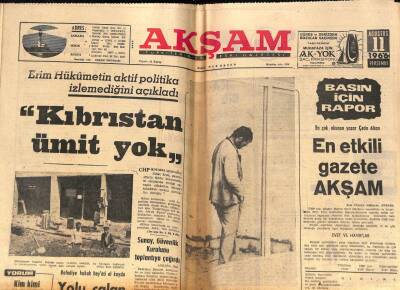 Akşam Gazetesi 11 Ağustos 1966 - Türkiyede Beş Milyon İşsiz Olduğu Açıklandı GZ72318 - 2