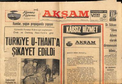 Akşam Gazetesi 11 Aralık 1967 - Sakarya Cezaevinde Dün 400 Mahkum Ayaklandı GZ92295 - 1