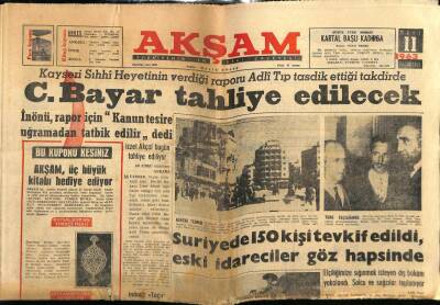 Akşam Gazetesi 11 Mart 1963 - Celal Bayar Tahliye Edilecek GZ71970 - 1