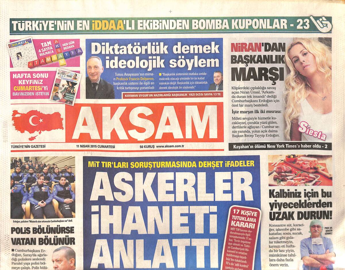 Akşam Gazetesi 11 Nisan 2015 - Apple Watch Yarım Saatte Tükendi - Kayahan'ın Ölümü New York Times'a Haber Oldu GZ160054 - 1
