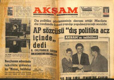 Akşam Gazetesi - 11 Ocak 1963 - AP Sözcüsü Dış Politika Acz İçinde Dedi GZ99844 - 1