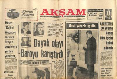 Akşam Gazetesi 11 Şubat 1968 - Hue Kalesini Vietkong , Amerikalılardan Geri Aldı GZ82377 - 1