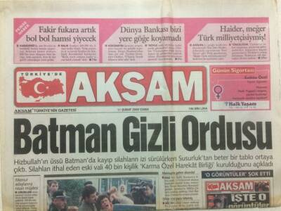Akşam Gazetesi 11 Şubat 2000 - Batman Gizli Ordusu GZ47985 - 1