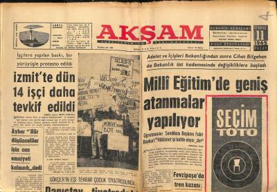 Akşam Gazetesi 11 Temmuz 1965 - Sacha Distel Türkçe Plâk Doldurdu - Cezayirde Yeni Kabine GZ121197 - 1