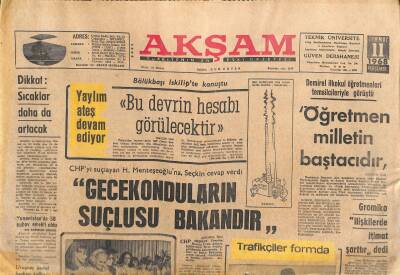 Akşam Gazetesi 11 Temmuz 1968 - Yat Yarışını Sim Aldı GZ119233 - 1