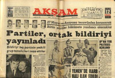 Akşam Gazetesi 12 Ekim 1962 - Yemende Harb İlan Edildi GZ60403 - 2