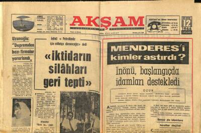 Akşam Gazetesi 12 Ekim 1966 - Erol Büyükburç Anadoluda Sizlerle Beraberim - Menderesi Kimler Astırdı ? GZ92895 - 1