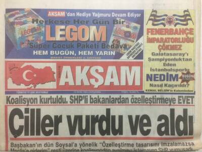 Akşam Gazetesi 12 Ekim 1994 - Tansu Çiller Vurdu Ve Aldı GZ34955 - 1
