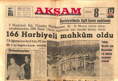 Akşam Gazetesi 12 Eylül 1963 - Süreyya İle Maxın Nikahı İstanbulda GZ87918 - 1
