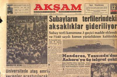 Akşam Gazetesi 12 Haziran 1960 - Subayların Terfilerindeki Aksaklıklar Gideriliyor - Menderes , Yassıadadan Ankaraya Üç Telgraf Çekti GZ125319 - 1
