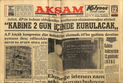 Akşam Gazetesi 12 Haziran 1962 - Şazi Tezcanı Kaybettik GZ60482 - 1