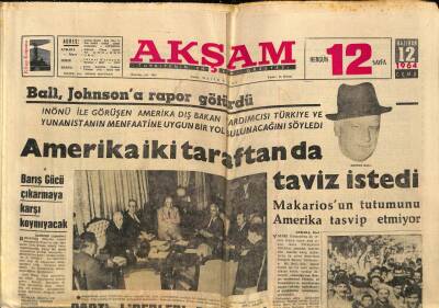 Akşam Gazetesi 12 Haziran 1964 - Şarlo Çetesi Okey Oynarken Ele Geçti - Ball, Johnsona Rapor Götürdü GZ92422 - 1