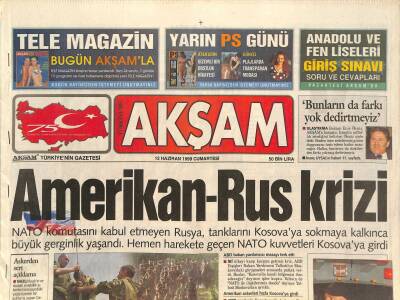 Akşam Gazetesi 12 Haziran 1999 - Dr. Babunaya Steril Karşılama - Hillary Senatoya Isınıyor GZ128029 - 1