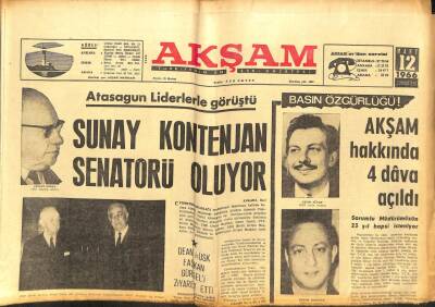 Akşam Gazetesi - 12 Mart 1966 - Cevdet Sunay Kontenjan Senatörü Oluyor GZ99905 - 1