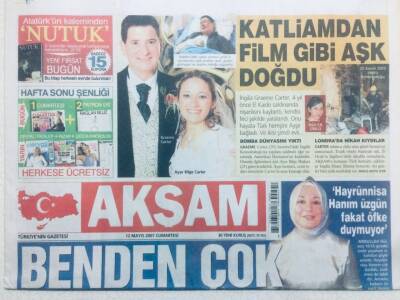 Akşam Gazetesi 12 Mayıs 2007 - Abdullah Gül,Benden Çok Eşim Kırıldı GZ43084 - 1
