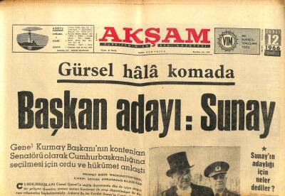 Akşam Gazetesi - 12 Şubat 1966 - Başkan Adayı,Cevdet Sunay GZ99694 - 1