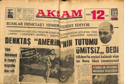 Akşam Gazetesi 12 Temmuz 1964 - Türk Hükümeti U - Thantı Telgrafla İkaz Etti GZ77190 - 1