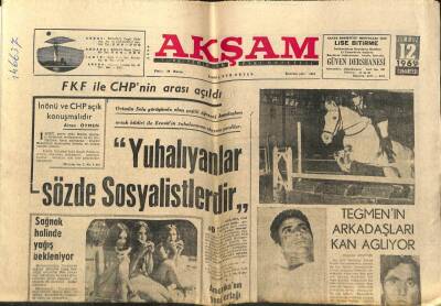Akşam Gazetesi 12 Temmuz 1969 - Türkeş Odalar Birliği Oyununu Açıkladı GZ97778 - 1