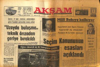 Akşam Gazetesi - 13 Aralık 1965 - Seçim Kanununun Esasları Açıkladı GZ99807 - 1