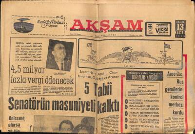 Akşam Gazetesi 13 Aralık 1968 - Rektör Egelinin Otosu Nümayişçi Genci Ezdi - Amerika Rus Gemilerini Kontrol Merkezi Kurdu GZ92380 - 1