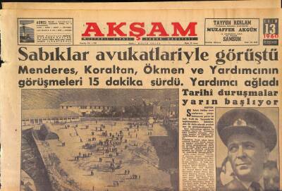 Akşam Gazetesi 13 Ekim 1960 - 12 Bin Yedeksubay Milli Eğitim Kadrosuna Verilecek - Yusuf Ziya Öniş Öldü GZ125309 - 1