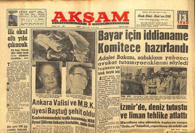 Akşam Gazetesi - 13 Eylül 1960 - Ankara Valisi Ve M.B.K. Üyesi Baştuğ Şehit Oldu GZ99664 - 1