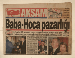 Akşam Gazetesi 13 Eylül 1996 - Baba - Hoca Pazarlığı GZ5445 - 1