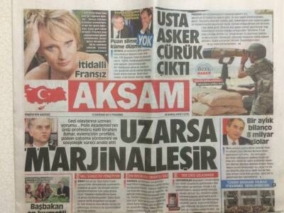 Akşam Gazetesi 13 Haziran 2013 - Gezi Olayları Uzarsa Marjinalleşir GZ29872 - 1