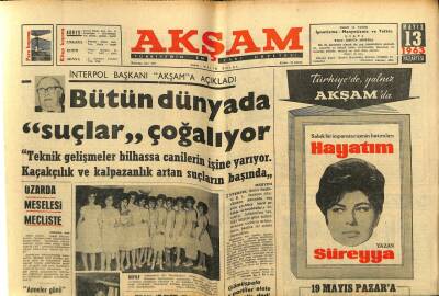 Akşam Gazetesi 13 Mayıs 1963 - Elmas Kralı Joel İstanbulda GZ77280 - 1