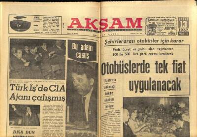 Akşam Gazetesi 13 Şubat 1967 - Kanuniye Ait Türk Pulu 1966nın En Başarılı 9 Pulu Arasında GZ60591 - 2