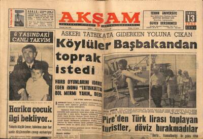 Akşam Gazetesi 13 Temmuz 1962 - Kübada Portakal Reçeteyle Satılıyor - Pireden Türk Lirası Toplayan Turistler , Döviz Bırakmadılar GZ93007 - 1