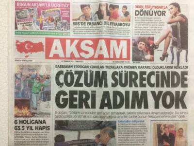 Akşam Gazetesi 13 Temmuz 2013 - Çözüm Sürecinde Geri Adım Yok GZ29878 - 1