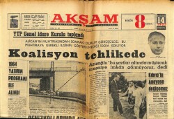 Akşam Gazetesi 14 Ağustos 1963 - YTP Genel Kurulu Toplandı GZ60616 - 1