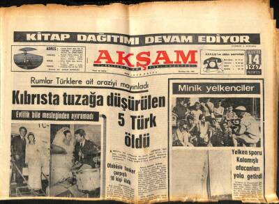 Akşam Gazetesi 14 Ağustos 1967 - Şakiler Hakimonun Amcasının Başını Kesti GZ88980 - 1