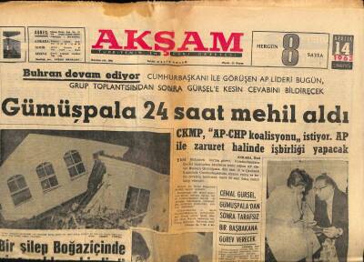 Akşam Gazetesi 14 Aralık 1963 - Gümüşpala 24 Saat Mehil Aldı GZ60526 - 1
