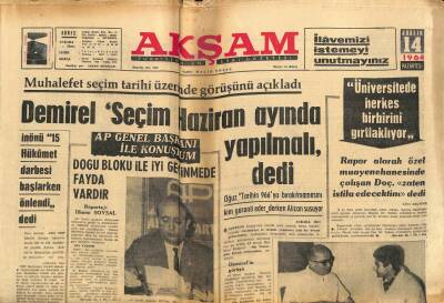 Akşam Gazetesi 14 Aralık 1964 - Muhalefet Seçim Tarihi Üzerinde Görüşünü Açıkladı GZ82363 - 1