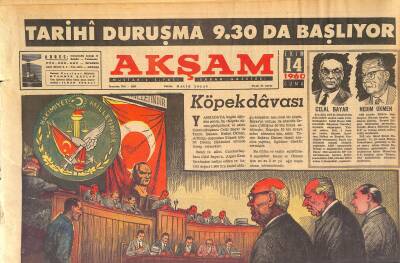 Akşam Gazetesi 14 Ekim 1960 - En Çok Suçu Olan Sabık Menderes - Suzan Sözen Dün Tekrar İfade Verdi GZ125310 - 1
