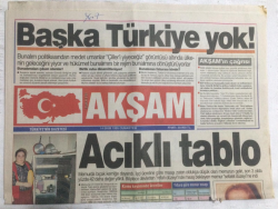 Akşam Gazetesi 14 Ekim 1995 - Başka Türkiye Yok,Acıklı Tablo - GZ17686 - 2
