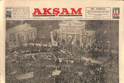 Akşam Gazetesi 14 Haziran 1960 - Sabık Diktatörlerin Kapattıkları İstanbul Üniversitesi Dün Büyük Bir Törenle Açıldı GZ114474 - 1