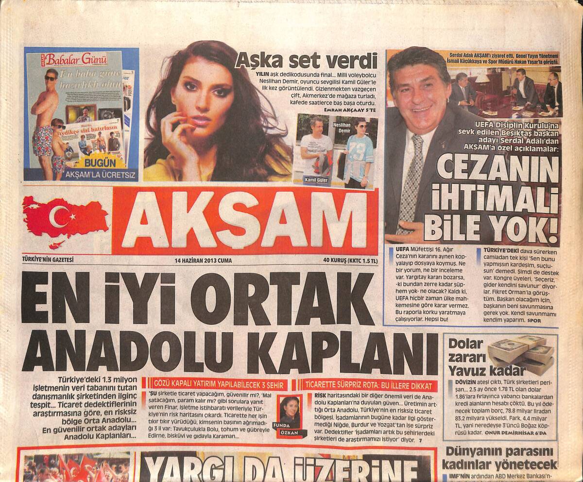 Akşam Gazetesi 14 Haziran 2013 - Başbakan Erdoğan Hülya Avşar'la Görüştü - Fenerbahçe Ve Galatasaray'ı Rezidansla Geçeriz! GZ136856 - 1