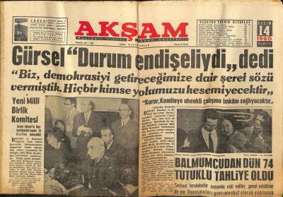 Akşam Gazetesi 14 Kasım 1960 - Balmumcudan Dün 74 Tutuklu Tahliye Oldu GZ82370 - 1