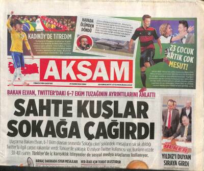 Akşam Gazetesi 14 Kasım 2014 - Obama Ankaranın Dediğine Geliyor GZ113348 - 1
