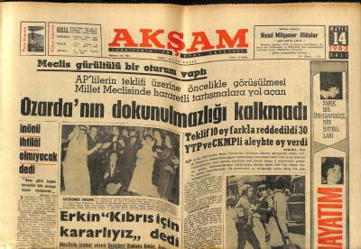 Akşam Gazetesi 14 Mayıs 1963 - İnönü İhtilal Olmayacak Dedi GZ77230 - 1