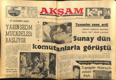 Akşam Gazetesi 14 Mayıs 1966 - Yazar Ş. Alkılıç 6 Yıl Hapse Mahkum Olup Tevkif Edildi GZ60610 - 2