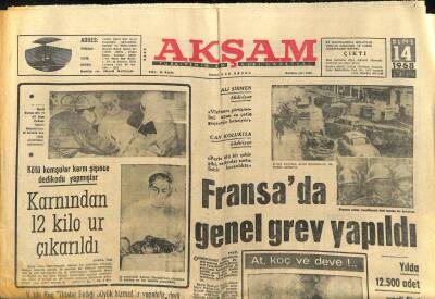 Akşam Gazetesi 14 Mayıs 1968 - Fenerbahçe Avrupada En Az Gol Yiyen Takım GZ97593 - 1