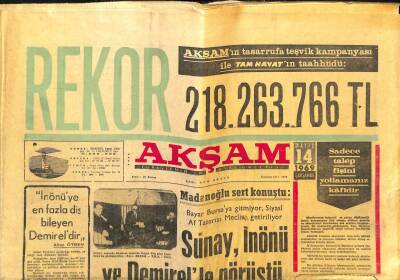 Akşam Gazetesi - 14 Mayıs 1969 - Cevdet Sunay,İnönü Ve Demirelile Görüştü GZ99810 - 1